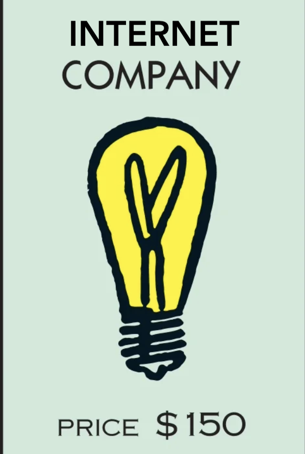 Monopoly Square for Electronic Company, reimagined as Internet Company